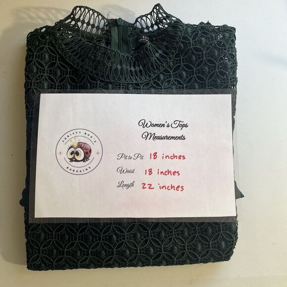 ZARA womans Guipure Lace Mock Neck Ruffle Trim Top Blouse Sheer Back Medium - Picture 7 of 7